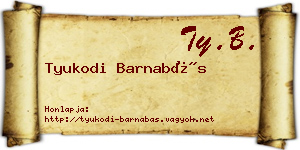 Tyukodi Barnabás névjegykártya